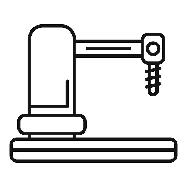 Industrial robot arm line icon
