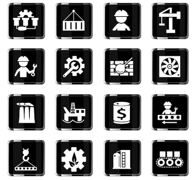 Industry vector icons for user interface design