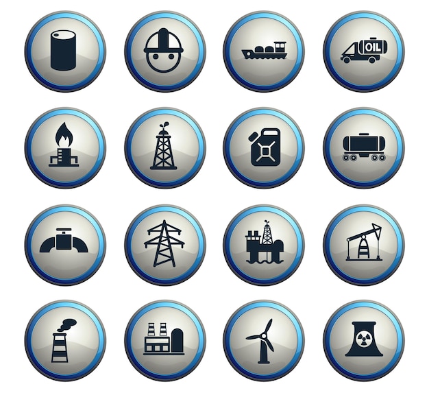 Industry vector icons for user interface design