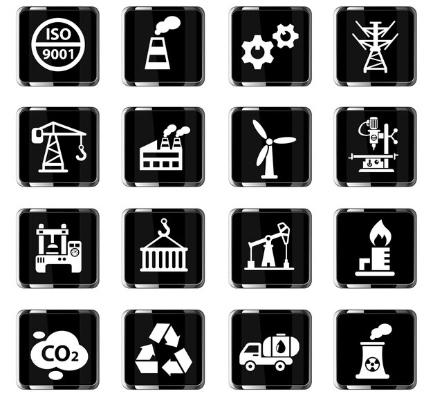 Industry web icons for user interface design