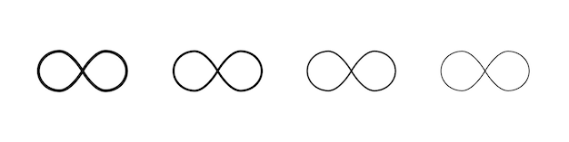 Infinite icon Outline sign symbol set