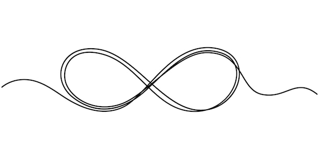 Infinity love icon Continuous line art drawing Heart and Infinity symbol Friendship and love