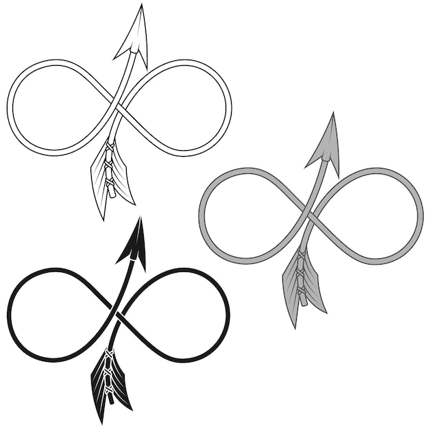 Infinity shaped arrow vector design