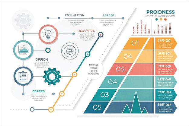 Infografik för affärstillväxt och processflöde
