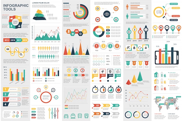 İnfografik öğeleri veri görselleştirme vektör design şablonu