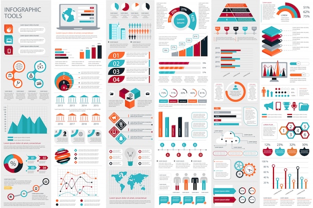 İnfografik öğeleri veri görselleştirme vektör design şablonu