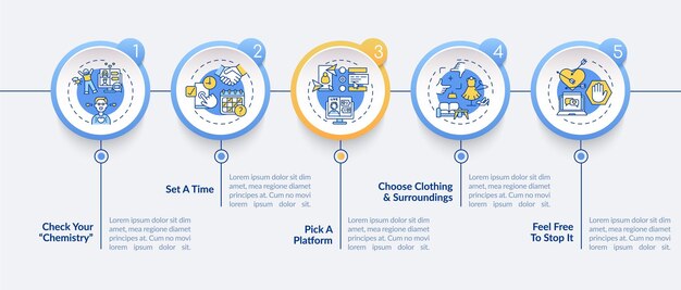 Infografik skabelon med tips til video dating