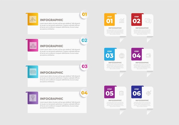 Infografikelementer med forskellige designs