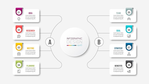 Infografikmall för affärskoncept med diagram