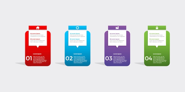 Infografisk design med 4 alternativ v5