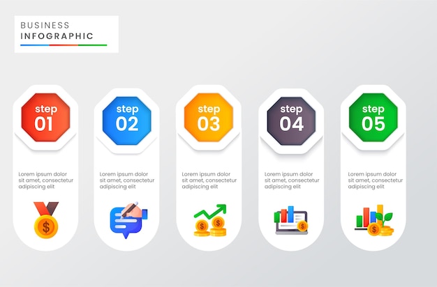 Infografisk forretningsbanner skabelondesign