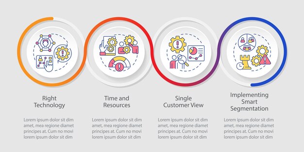 Infografisk mall för slingor för marknadsföringsuppgifter för personalisering