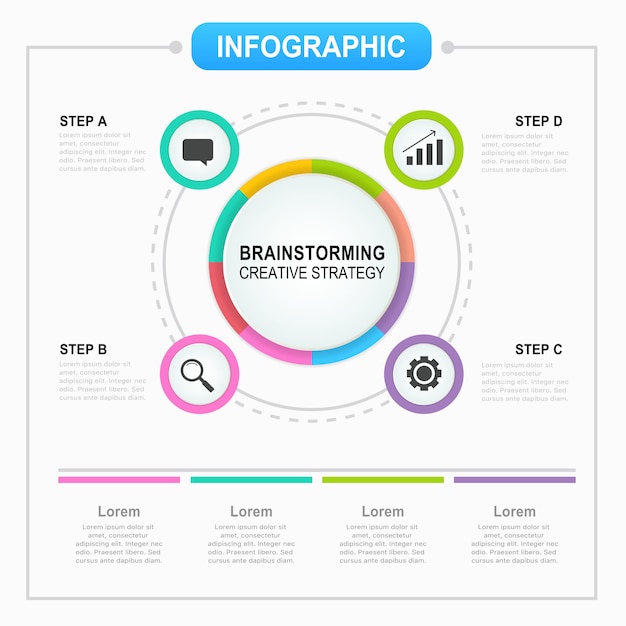 Infografisk skabelon med muligheder