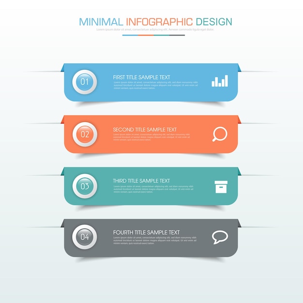 Infografiska element med affärsikonprocess eller steg och alternativ, vektor design för arbetsflöden