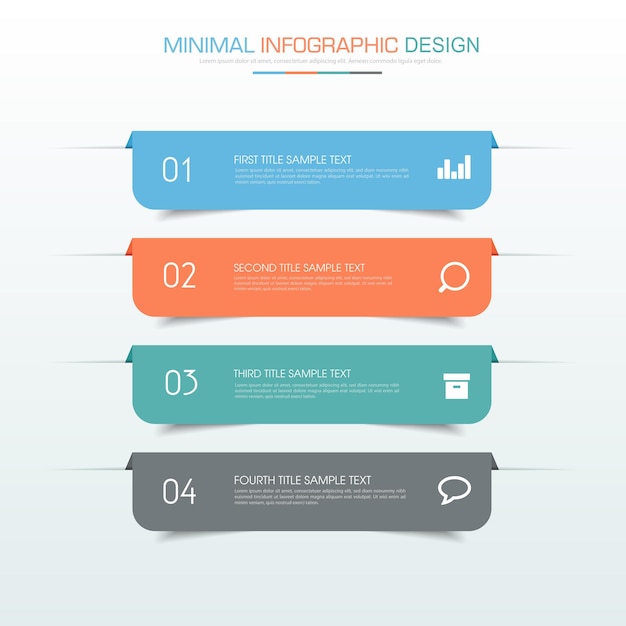 Infografiska element med affärsikonprocess eller steg och alternativ, vektor design för arbetsflöden