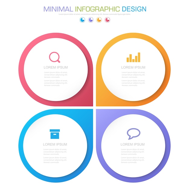 Infografiska element med affärsikonprocess eller steg och alternativ, vektor design för arbetsflöden