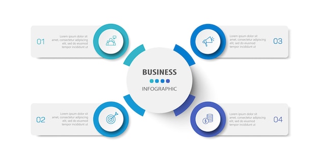 Infographic business design vector template with 4 options steps or processes