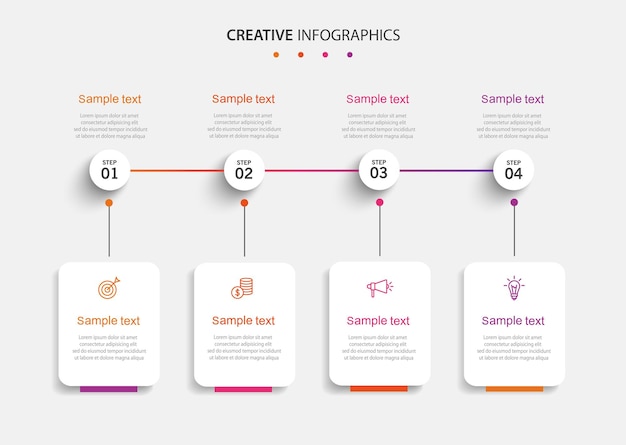 Infographic business design vector template with 4 options steps or processes