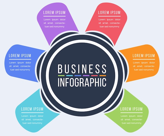 Infographic design 6 Options business information