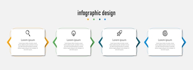 infographic design template creative concept with 4 option can be used for workflow diagram vector