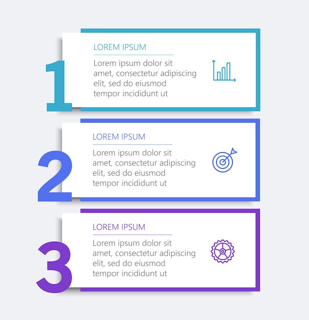 infographic design template with icons and 3 options or steps