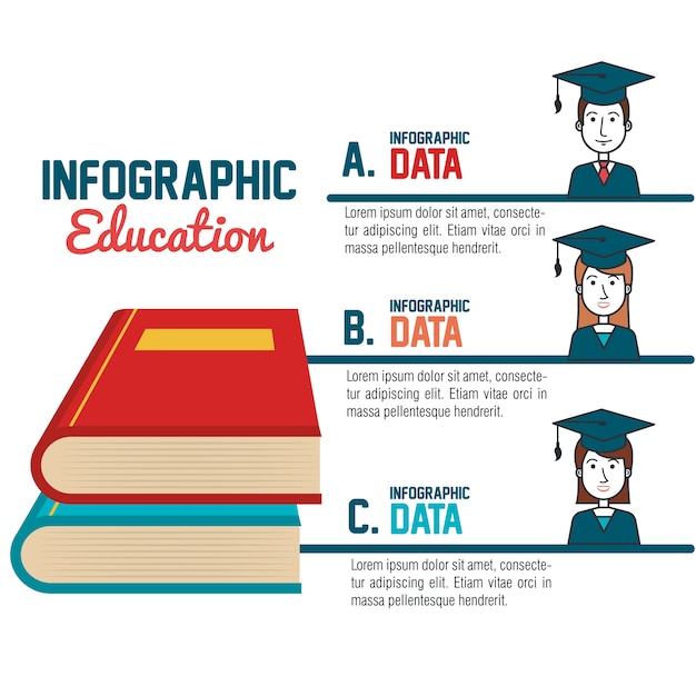 infographic education flat icons 