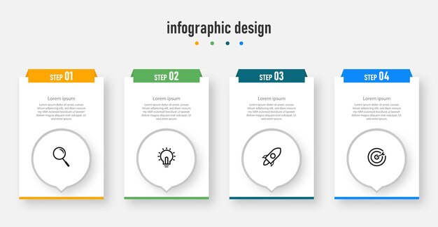 infographic element collection template time line with 4 steps,