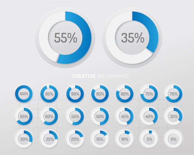 infographic elements chart circle with indication of percentages.
