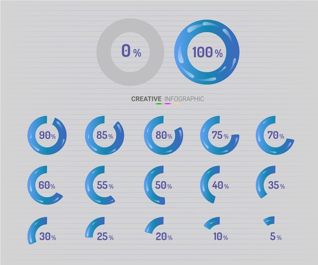 infographic elements chart circle with indication of percentages 