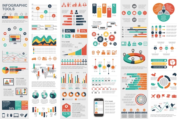 infographic elements data visualization template