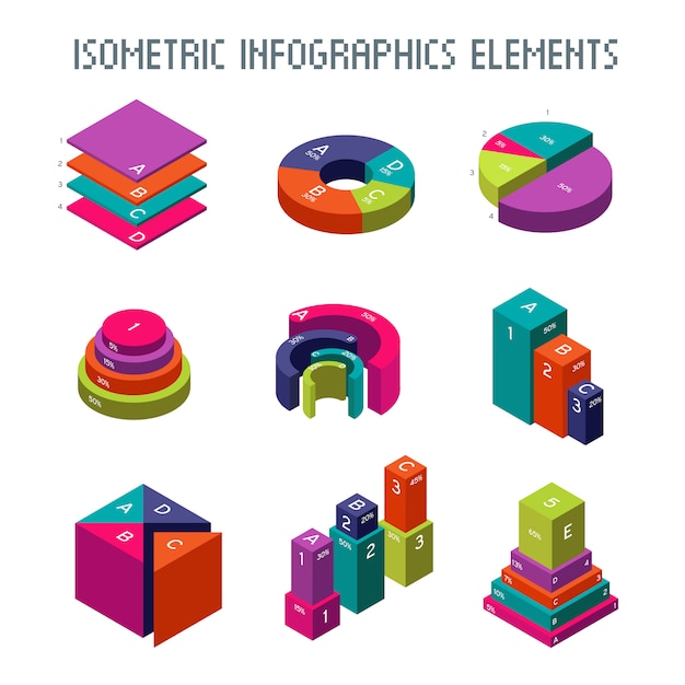 Infographic isometric vector elements