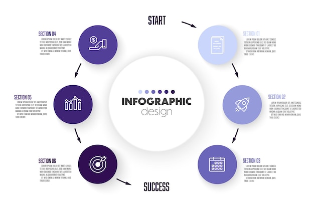 Infographic semi circle template diagrame Business concept 5 step for presentation