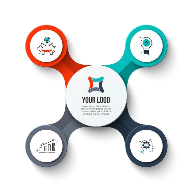 infographic slide presentation. concept of cycle business project visualization with 4 options.