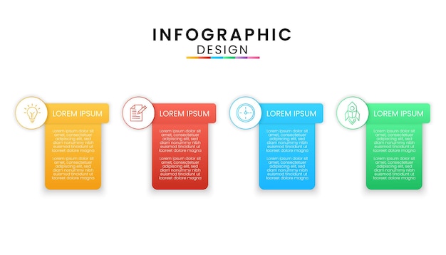 infographic template for business timeline concept with 4 step presentation