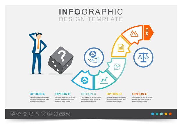 Infographic template presentation business board game