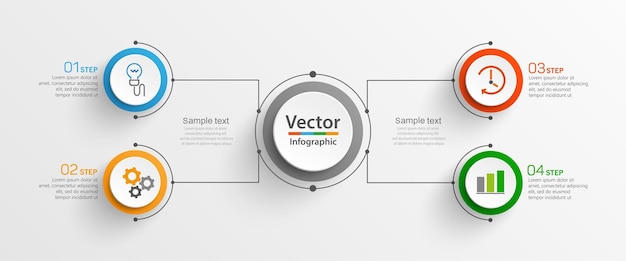 Infographic template with 4 options