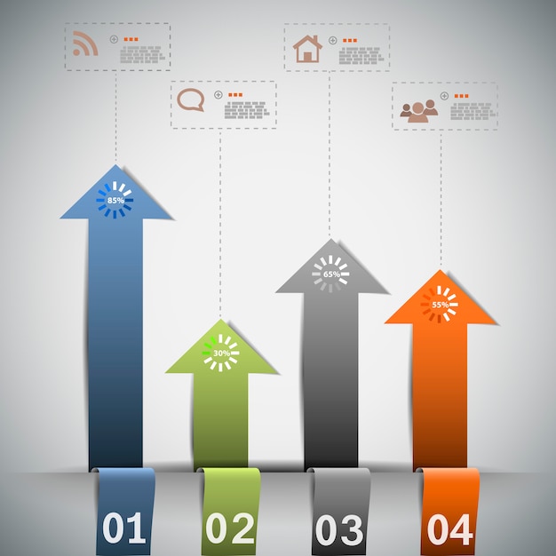 infographic template with color arrows