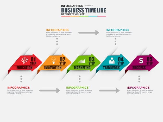 Infographic timeline vector design template. Can be used for workflow layout