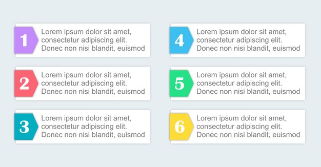 Infographics blocks list with numbers