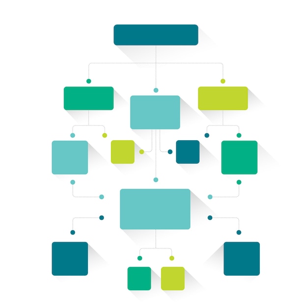 infographics flowchart colored shadows scheme