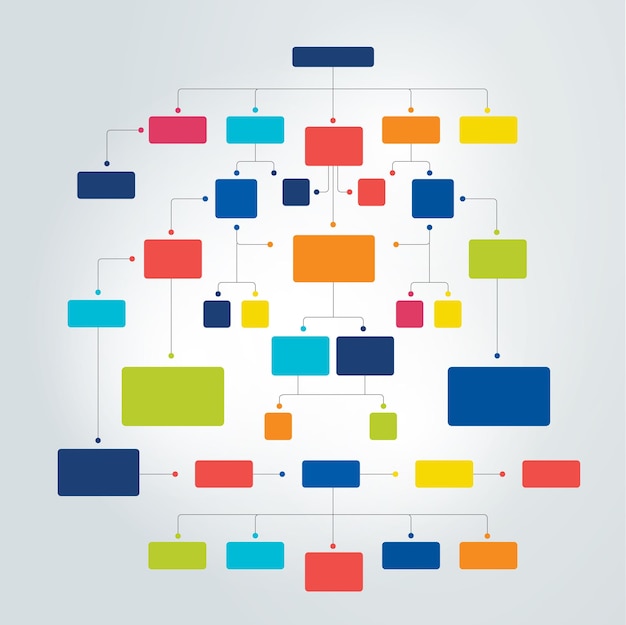 infographics flowchart colored shadows scheme