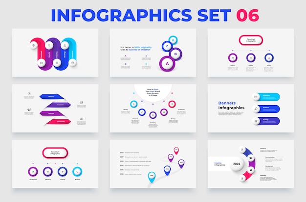 Infographics set for business presentation Concept with 3 4 5 and 6 options parts or steps