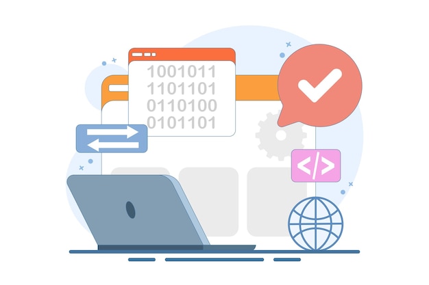 Informatics Concept illustration showing Logistics and Supply Chain Management Software Solution