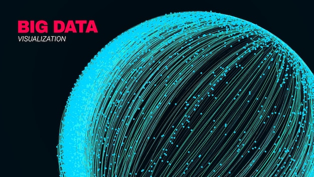 information background with big data stream abstract visualization