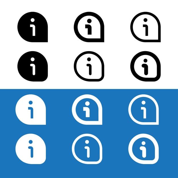 Information icon collection and simple style info symbols flat vector illustration