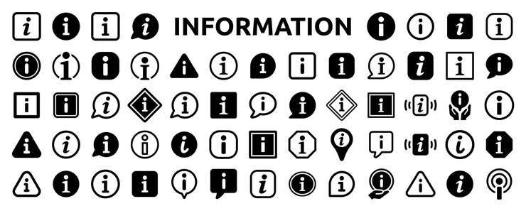 Vektör information icon set in black and white design vector illustration