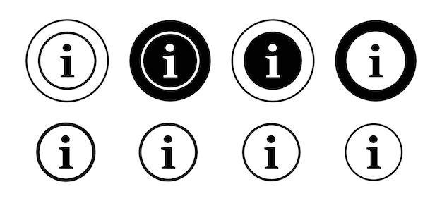 Information icon vector set collection for web