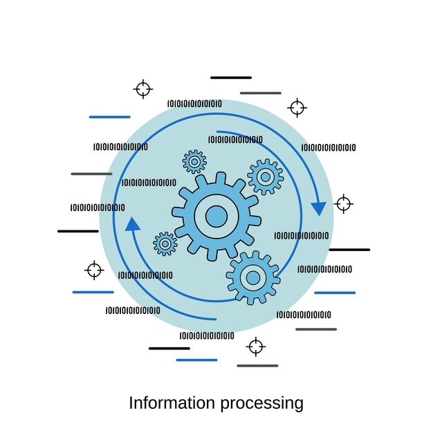 Information processing flat design style vector concept illustration