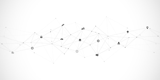 information technology background with infographic elements and flat icons