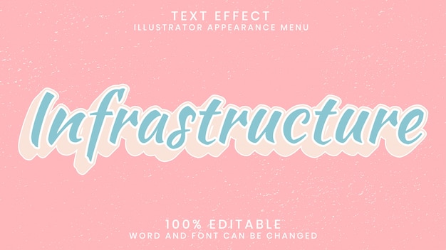 infrastructure editable text effect style template